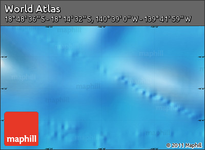 Shaded Relief Map of the Area around 18° 31' 34" S, 140° 10' 30" W