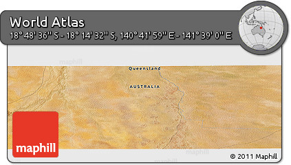 Satellite Panoramic Map of the Area around 18° 31' 34" S, 141° 10' 30" E