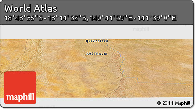 Satellite Panoramic Map of the Area around 18° 31' 34" S, 141° 10' 30" E