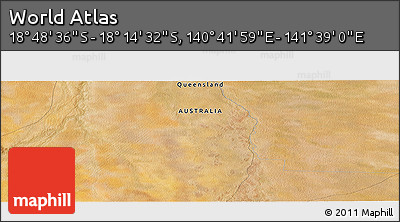 Satellite Panoramic Map of the Area around 18° 31' 34" S, 141° 10' 30" E