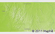 Physical 3D Map of the area around 18° 31' 34" S, 142° 52' 30" E