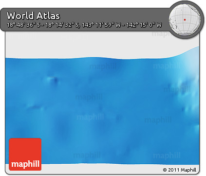 Physical 3D Map of the Area around 18° 31' 34" S, 142° 43' 29" W