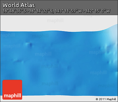 Physical 3D Map of the Area around 18° 31' 34" S, 142° 43' 29" W