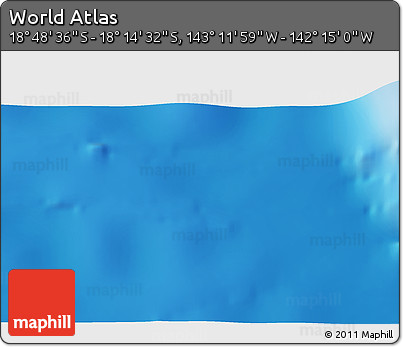 Physical 3D Map of the Area around 18° 31' 34" S, 142° 43' 29" W