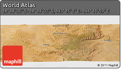 Satellite Panoramic Map of the Area around 18° 31' 34" S, 143° 43' 29" E