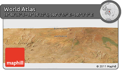Satellite Panoramic Map of the Area around 18° 31' 34" S, 144° 34' 29" E