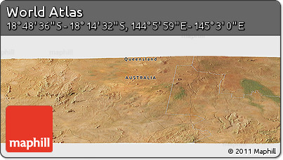 Satellite Panoramic Map of the Area around 18° 31' 34" S, 144° 34' 29" E