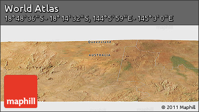 Satellite Panoramic Map of the Area around 18° 31' 34" S, 144° 34' 29" E