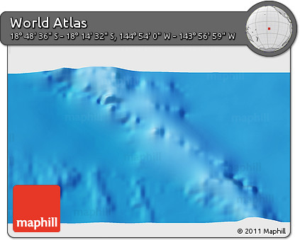 Physical 3D Map of the Area around 18° 31' 34" S, 144° 25' 30" W