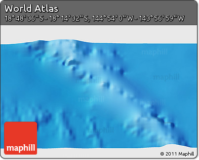 Physical 3D Map of the Area around 18° 31' 34" S, 144° 25' 30" W