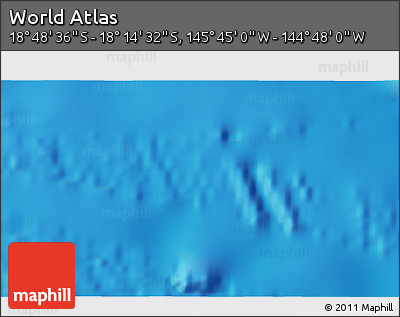 Physical 3D Map of the Area around 18° 31' 34" S, 145° 16' 30" W