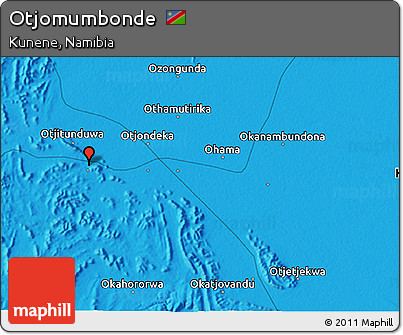 Political 3D Map of Otjomumbonde
