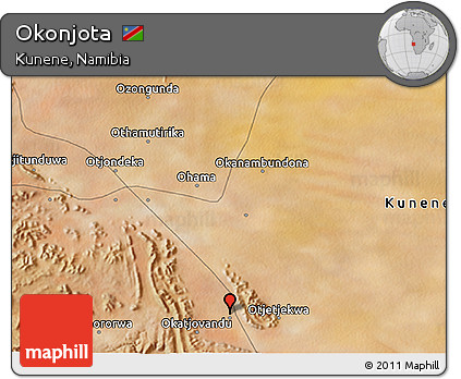 Satellite 3D Map of Okonjota