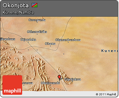 Satellite 3D Map of Okonjota