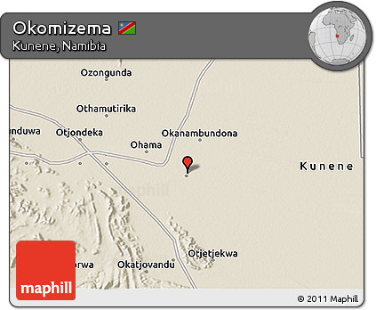 Shaded Relief 3D Map of Okomizema