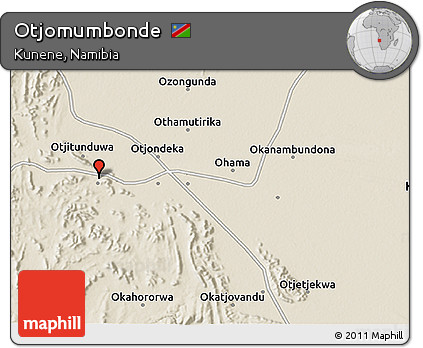 Shaded Relief 3D Map of Otjomumbonde