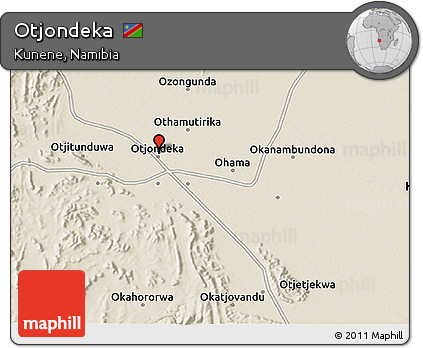 Shaded Relief 3D Map of Otjondeka