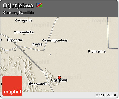 Shaded Relief 3D Map of Otjetjekwa