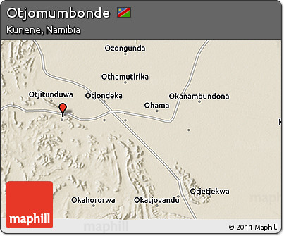 Shaded Relief 3D Map of Otjomumbonde