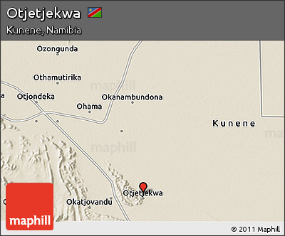 Shaded Relief 3D Map of Otjetjekwa