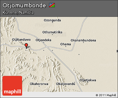 Shaded Relief 3D Map of Otjomumbonde
