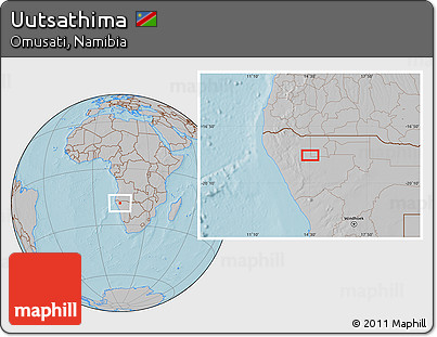 Gray Location Map of Uutsathima, hill shading