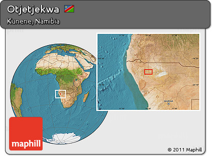Satellite Location Map of Otjetjekwa