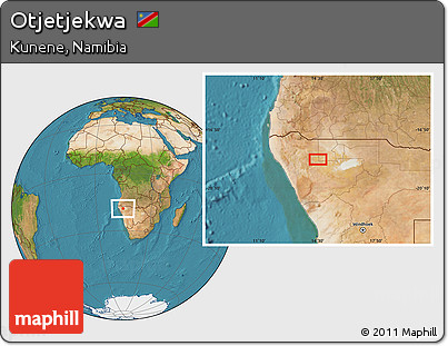 Satellite Location Map of Otjetjekwa