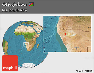 Satellite Location Map of Otjetjekwa