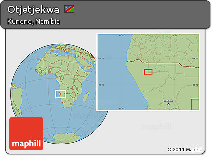 Savanna Style Location Map of Otjetjekwa