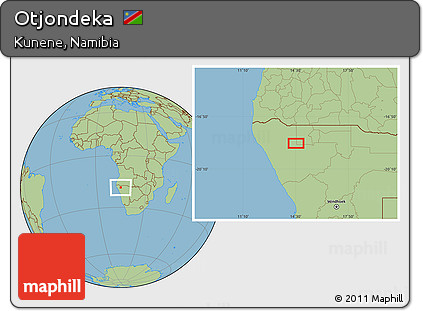 Savanna Style Location Map of Otjondeka
