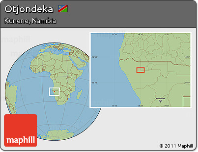Savanna Style Location Map of Otjondeka