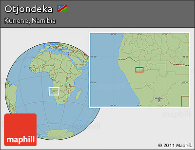 Savanna Style Location Map of Otjondeka