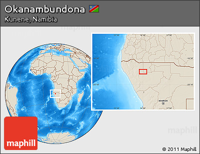 Shaded Relief Location Map of Okanambundona