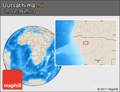 Shaded Relief Location Map of Uutsathima