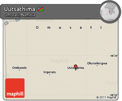 Shaded Relief Map of Uutsathima