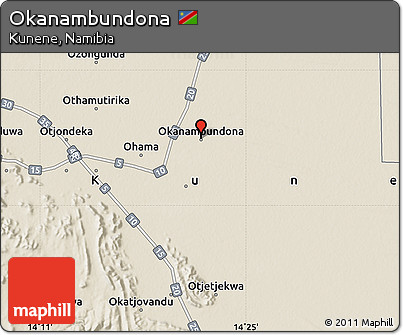 Shaded Relief Map of Okanambundona