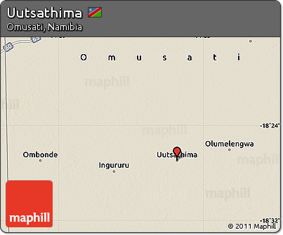 Shaded Relief Map of Uutsathima