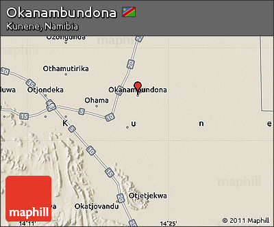 Shaded Relief Map of Okanambundona