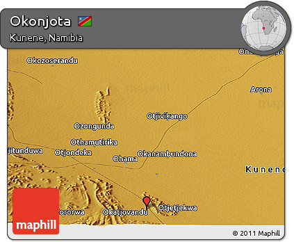 Physical Panoramic Map of Okonjota