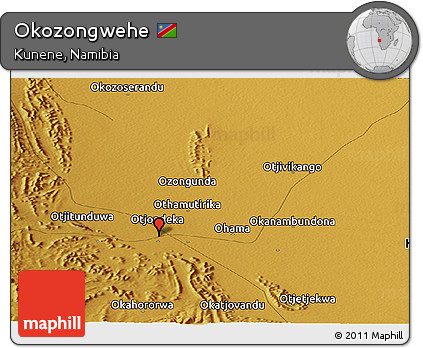 Physical Panoramic Map of Okozongwehe