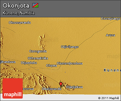 Physical Panoramic Map of Okonjota
