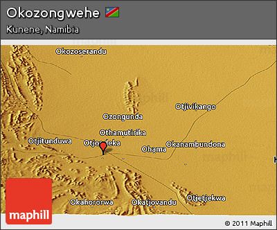 Physical Panoramic Map of Okozongwehe