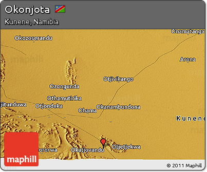 Physical Panoramic Map of Okonjota
