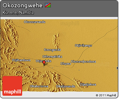 Physical Panoramic Map of Okozongwehe