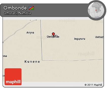 Shaded Relief Panoramic Map of Ombonde