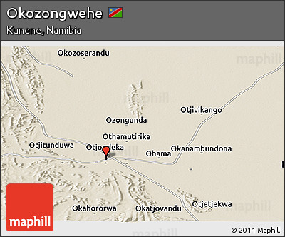 Shaded Relief Panoramic Map of Okozongwehe