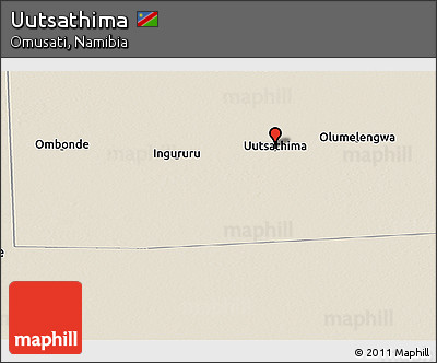 Shaded Relief Panoramic Map of Uutsathima