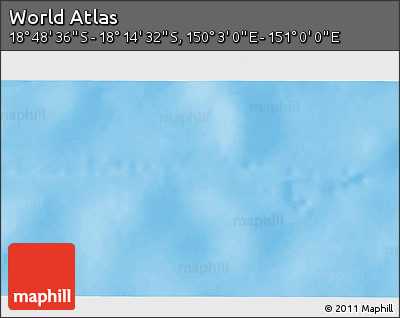 Physical 3D Map of the Area around 18° 31' 34" S, 150° 31' 30" E