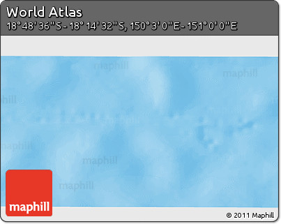 Physical 3D Map of the Area around 18° 31' 34" S, 150° 31' 30" E
